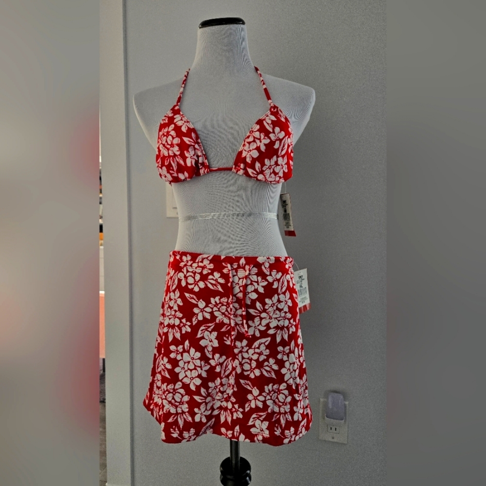 Esprit bikini and matching cover skirt, top large, bottom small